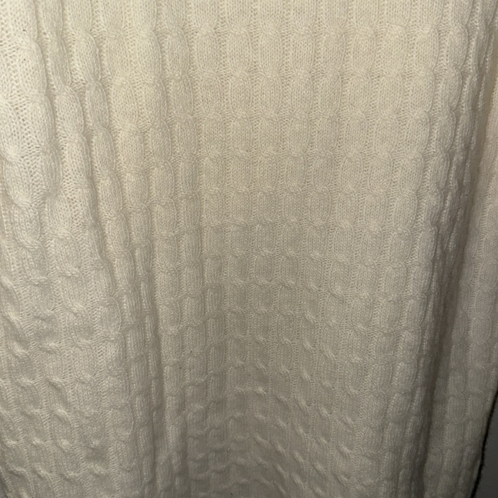 Vintage 80s cable knit sweater NWT by Jeanne Pierre, cream. Large. 60% lambswool - Picture 7 of 10